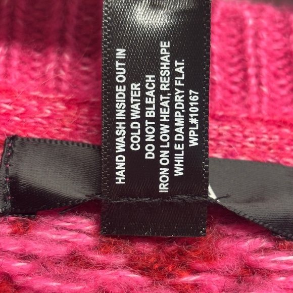 Aqua Faux Imitiation Pearl Preppy Knit Cardigan Pink Red Plaid Check Old Money - Picture 6 of 8